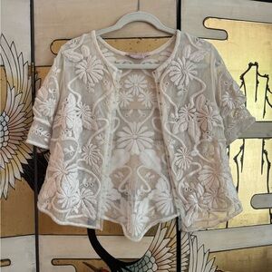 Boxy Embellished Short Sleeve Blouse